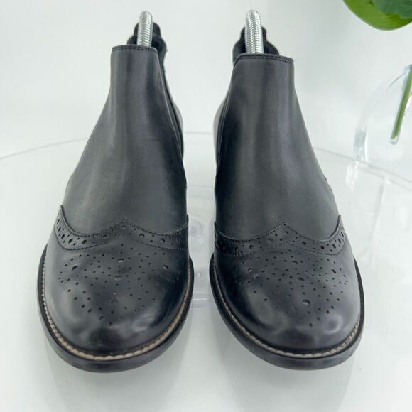 Paul Green Women's Foulard Boot Size 8 Block Heel Western Bootie Black Leather - Picture 3 of 15